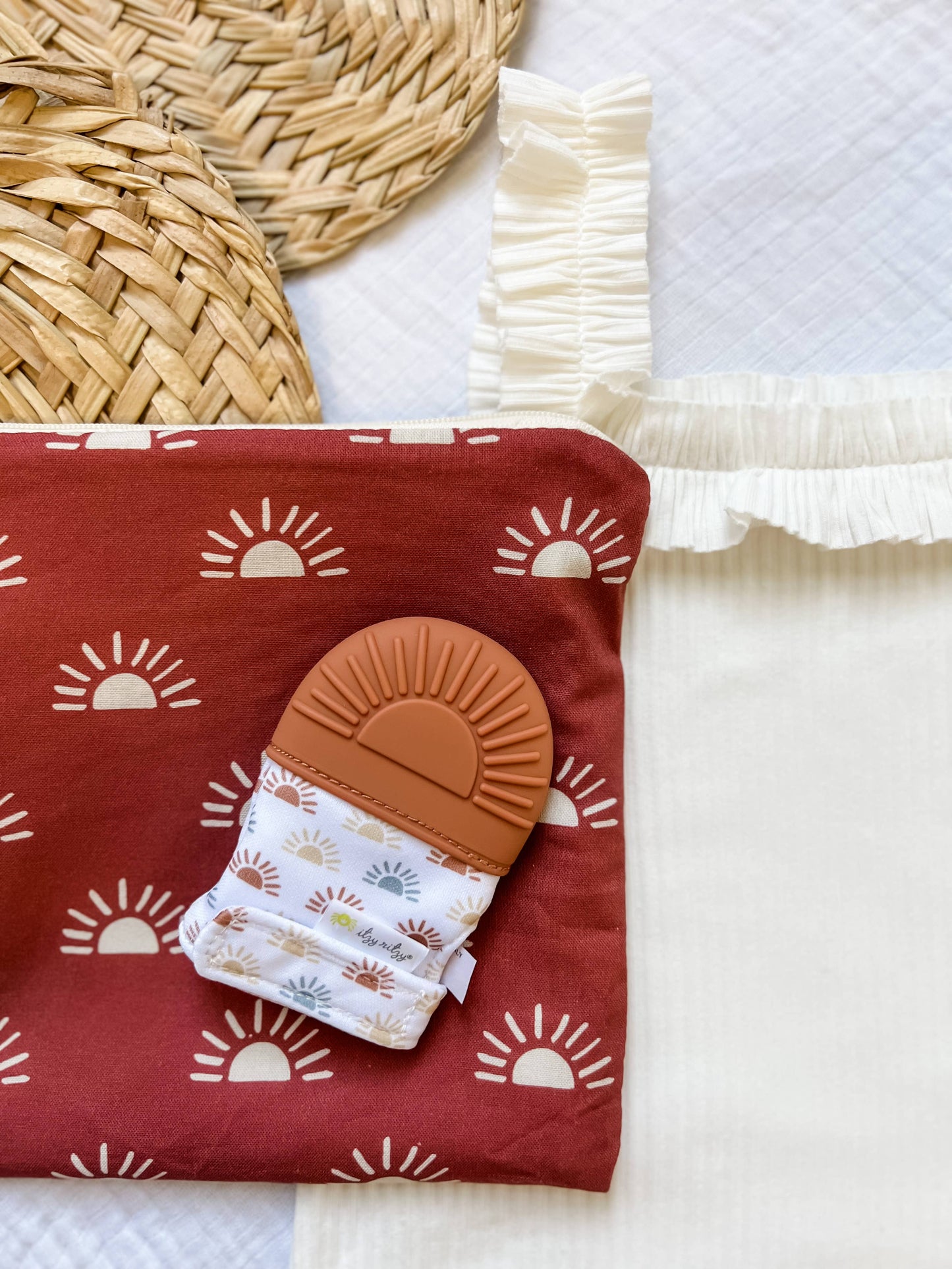 Itzy Mitt™ Silicone Teething Mitts: Sun