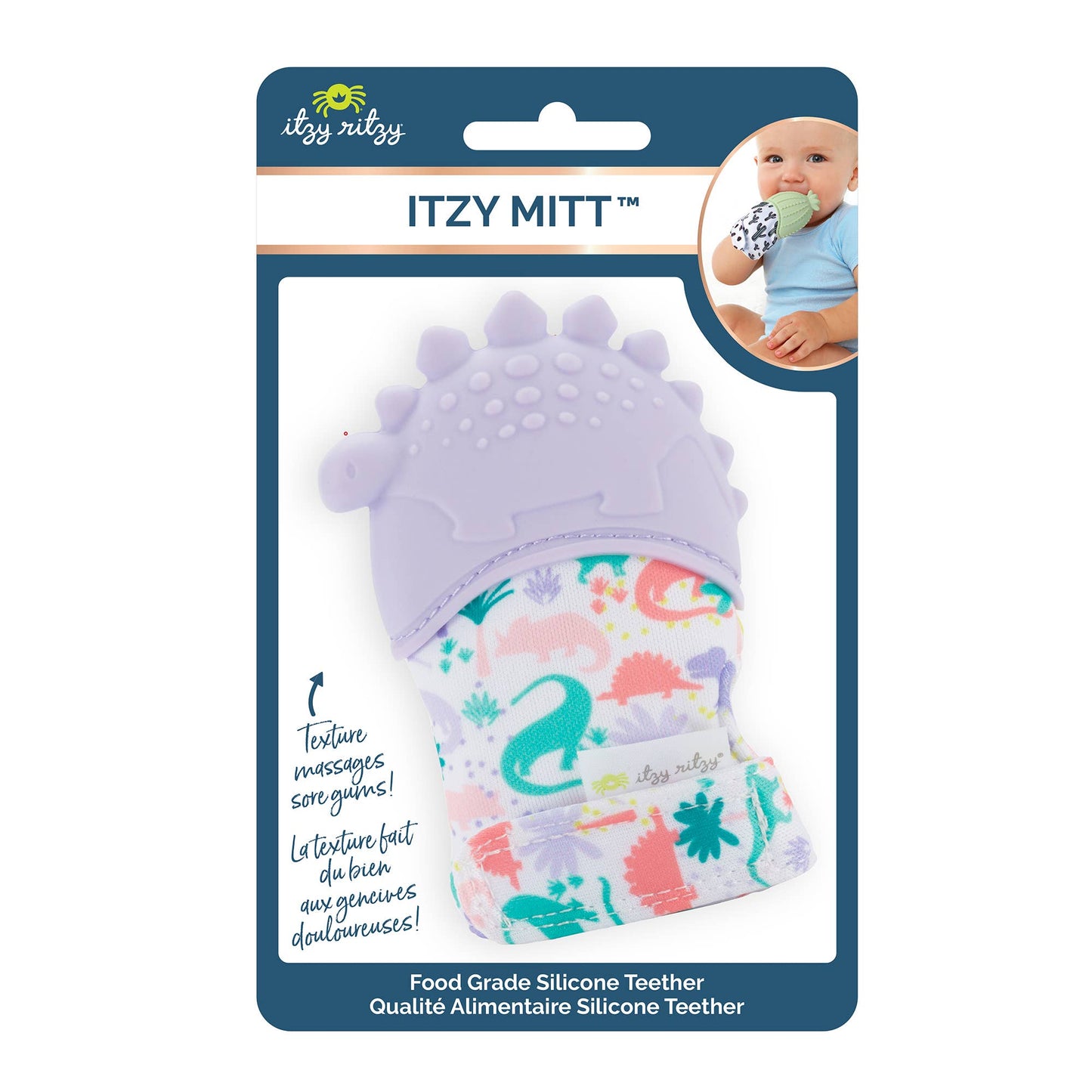 Itzy Mitt™ Silicone Teething Mitts: Light Pink Unicorn
