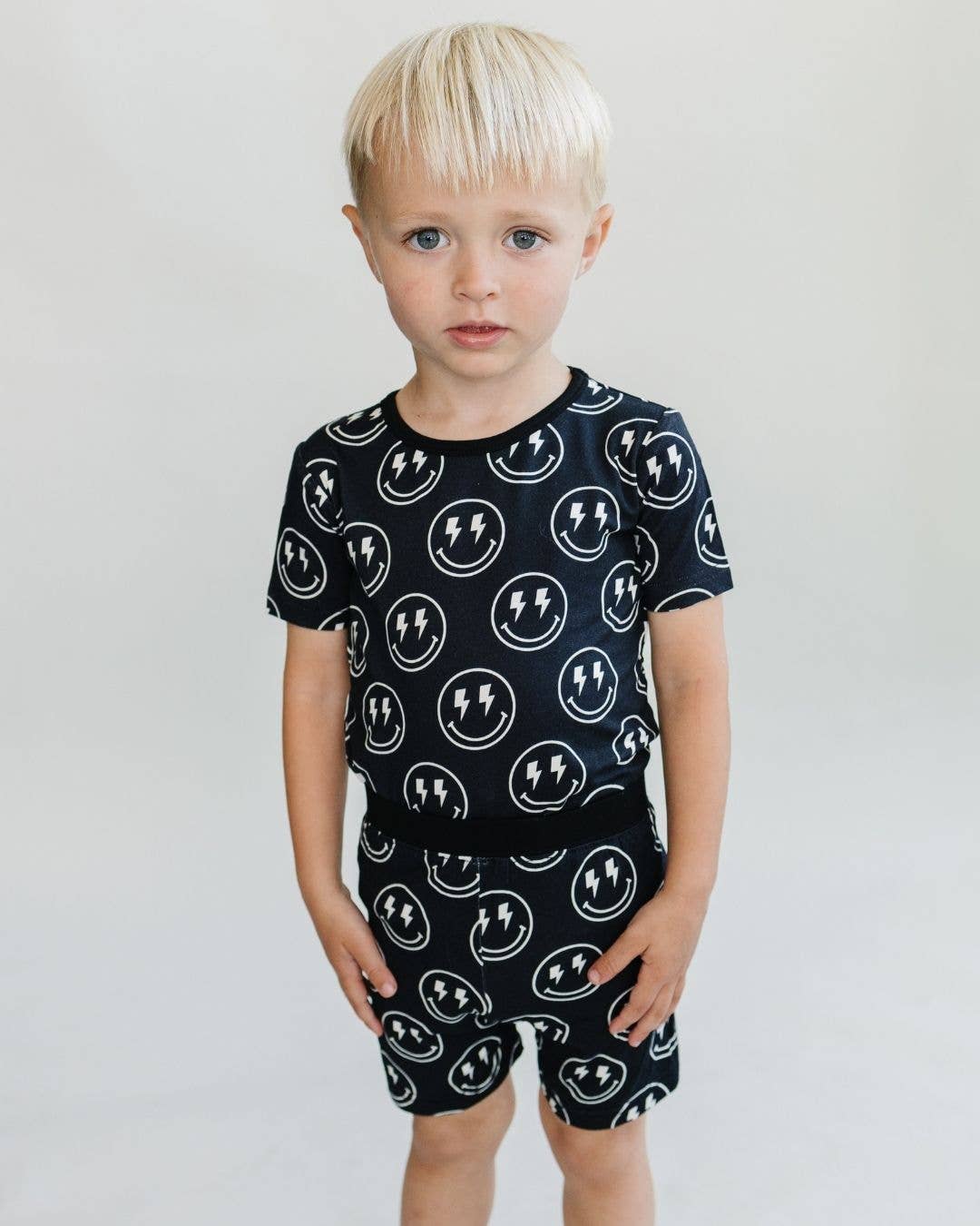 Bamboo Two Piece Baby Clothing Shorts Set | Electric Smiley