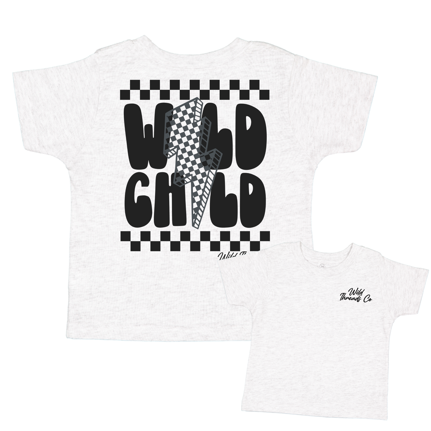 Wild Child Lightning Bolt Tee: Ash
