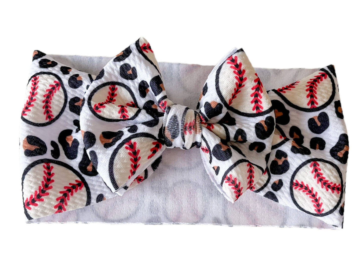 Cheetah Baseball Headwrap Bow