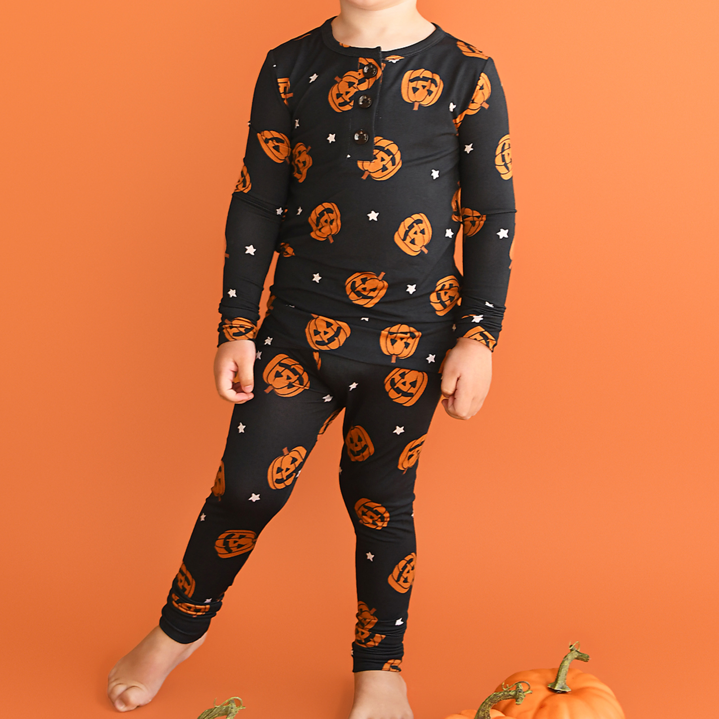 Jack Two Piece Bamboo Halloween Pumpkins
