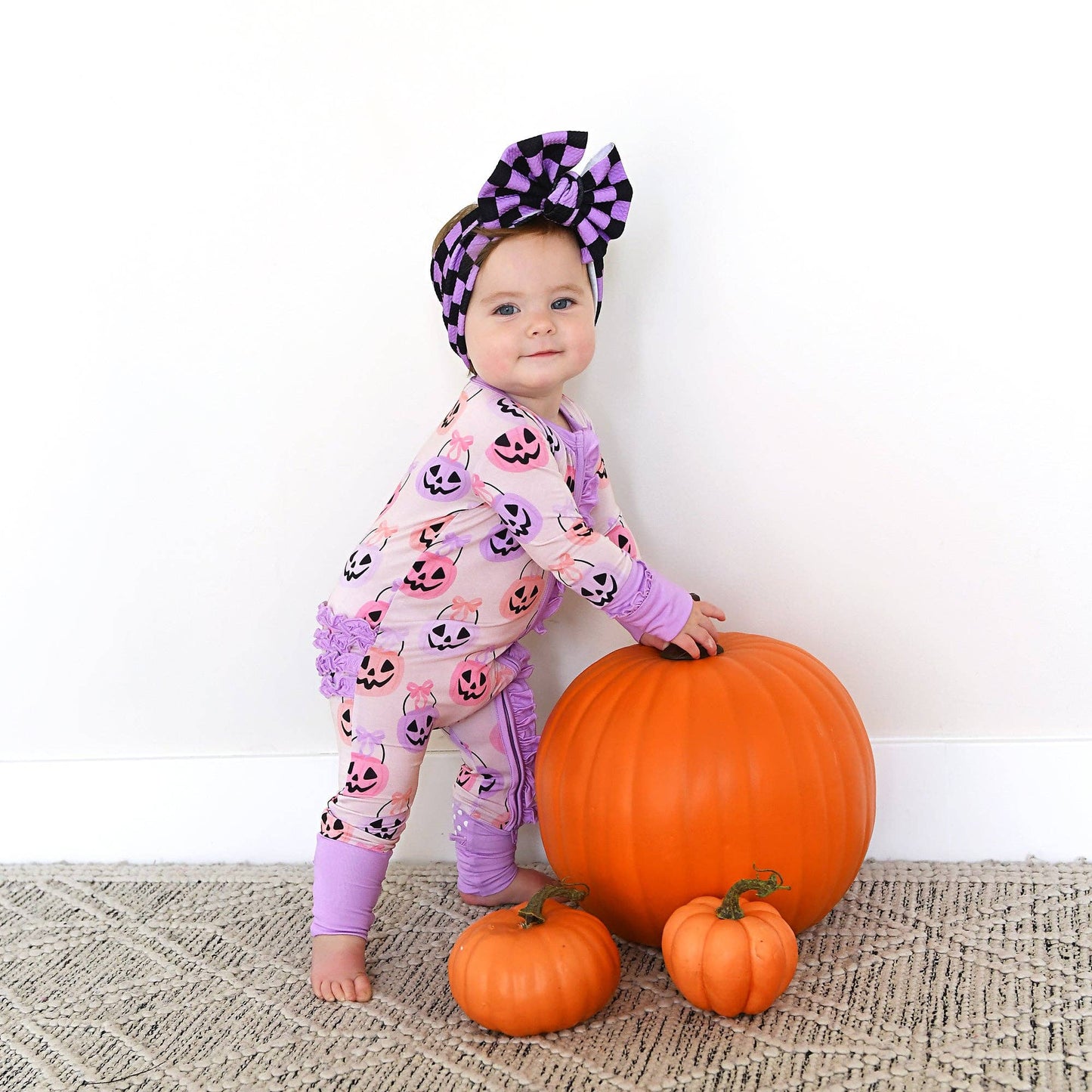 Emmy Ruffle Zippy Bamboo Halloween Pumpkins