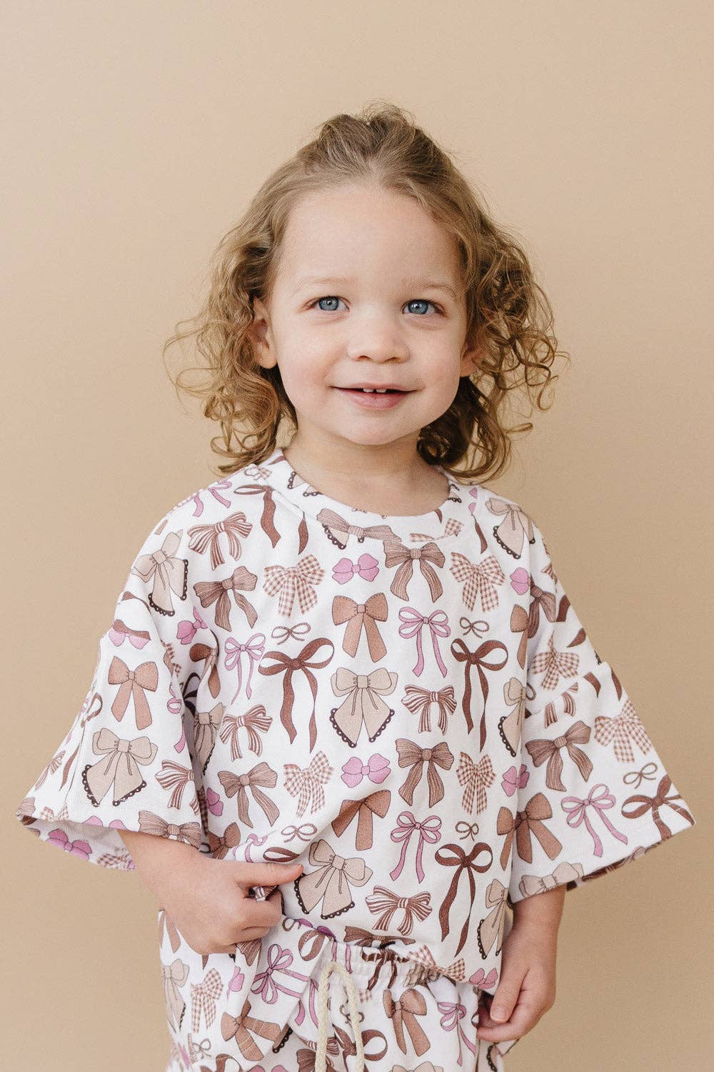 Mocha Bows Shorts Set