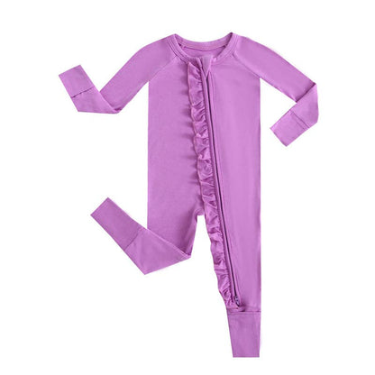 Luxie Lavender Ruffled Romper & Bow: NICU Friendly