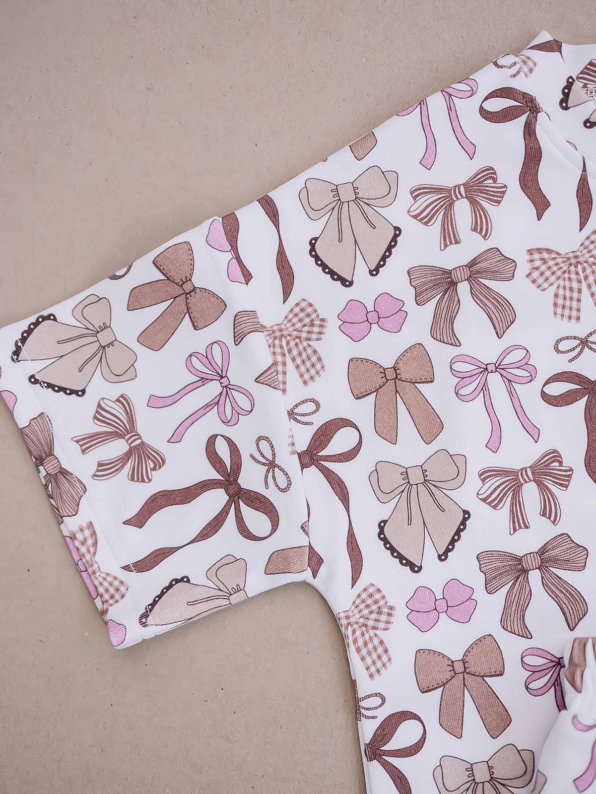 Mocha Bows Shorts Set