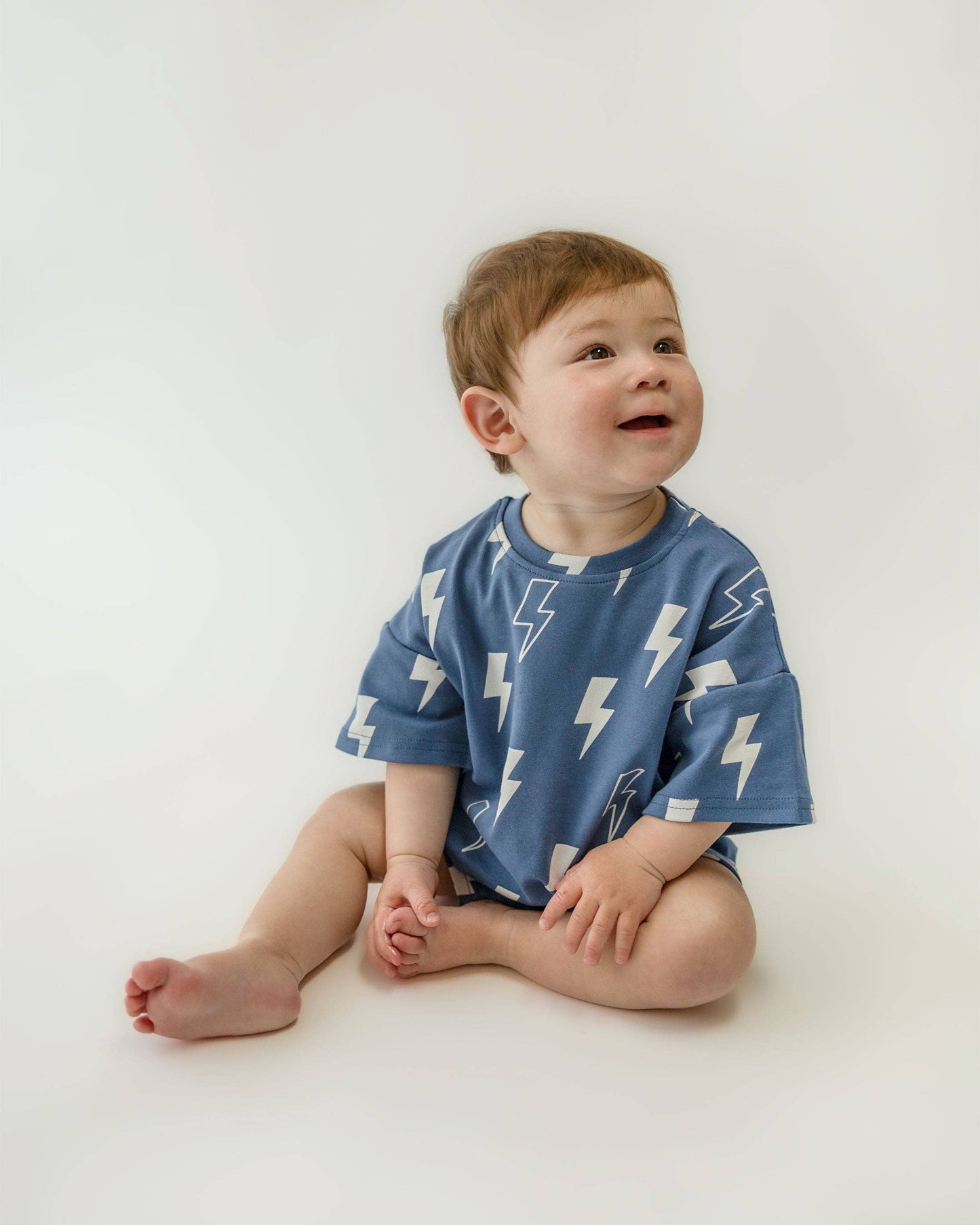 Blue Bolts Shorts Set