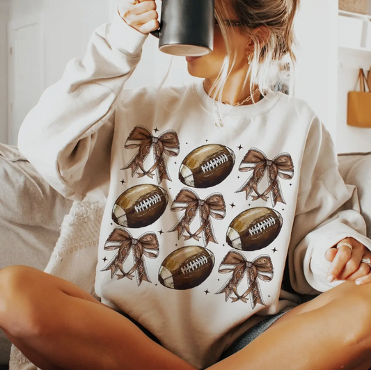 Football Bow Sweatshirt