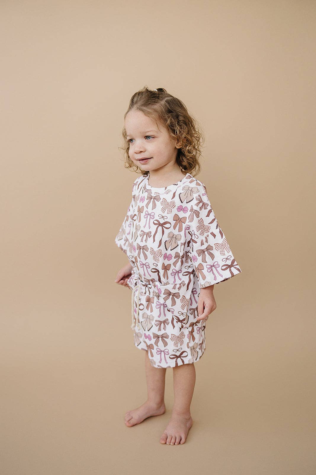 Mocha Bows Shorts Set