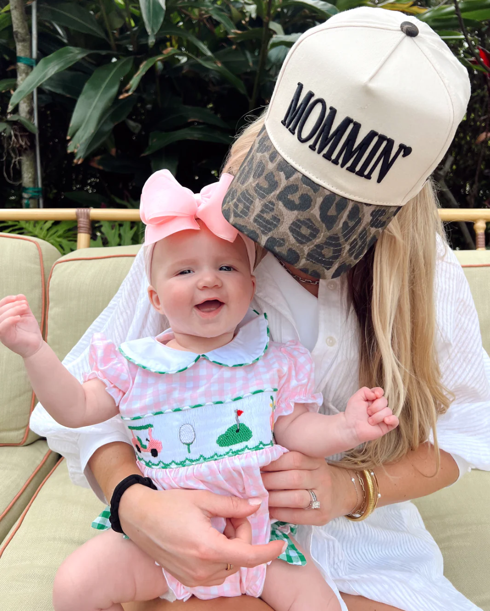 Mommin' - Black Vintage Trucker Hat: Cheetah
