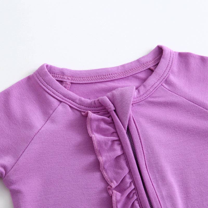 Luxie Lavender Ruffled Romper & Bow: NICU Friendly