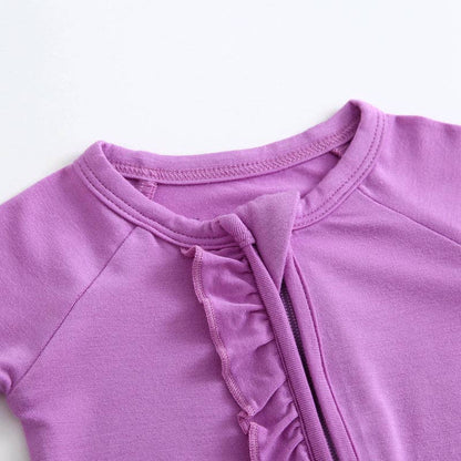 Luxie Lavender Ruffled Romper & Bow: NICU Friendly