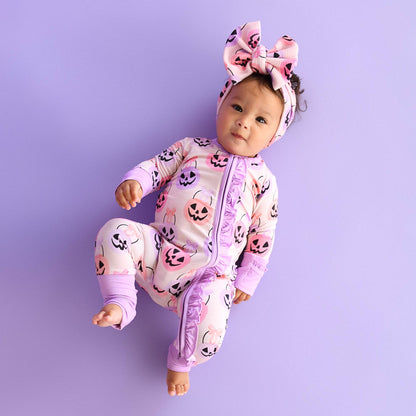 Emmy Ruffle Zippy Bamboo Halloween Pumpkins
