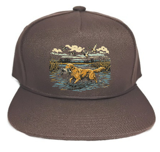 Toddler Baby Kids Snapback Hat - Duck Dog Hunting : Brown / Toddler / Dog Marsh