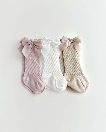 Cotton Lace Socks | Mocha: 0-1Y