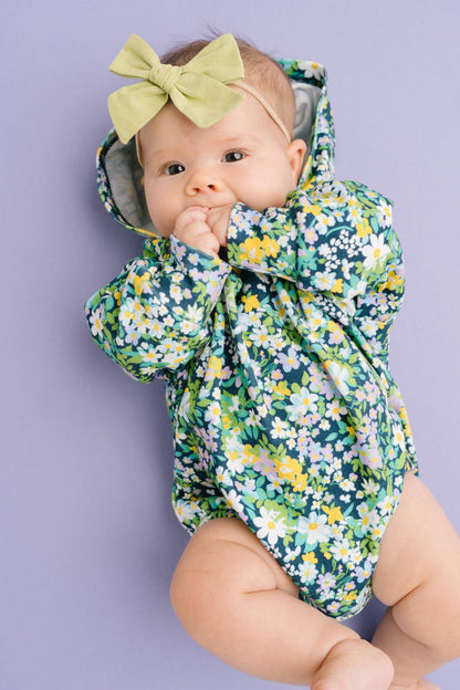 Breezy Floral Hoodie Romper Set