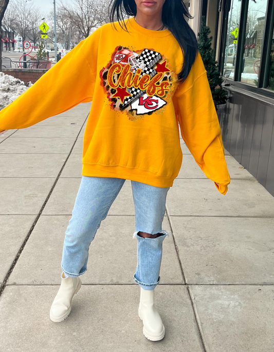 Checkered Bolt Chiefs Sweatshirt