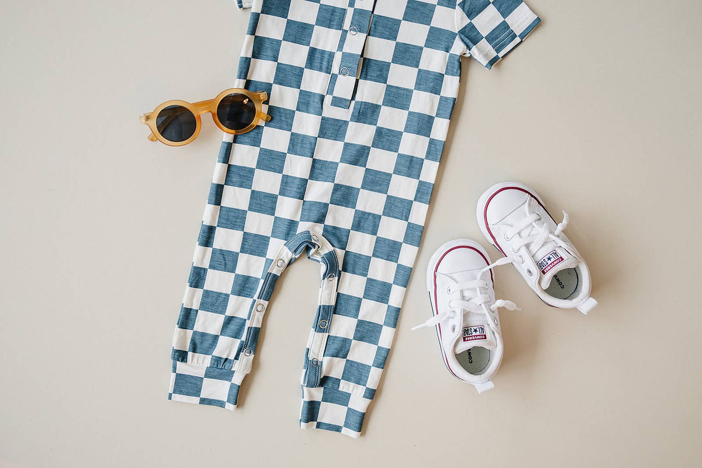 Bamboo Checkered Jumpsuit | Blue