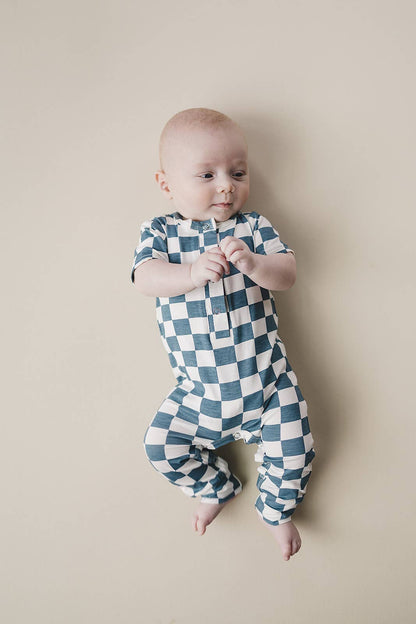 Bamboo Checkered Jumpsuit | Blue