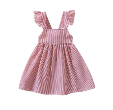 Stripped Spring Dress: Red