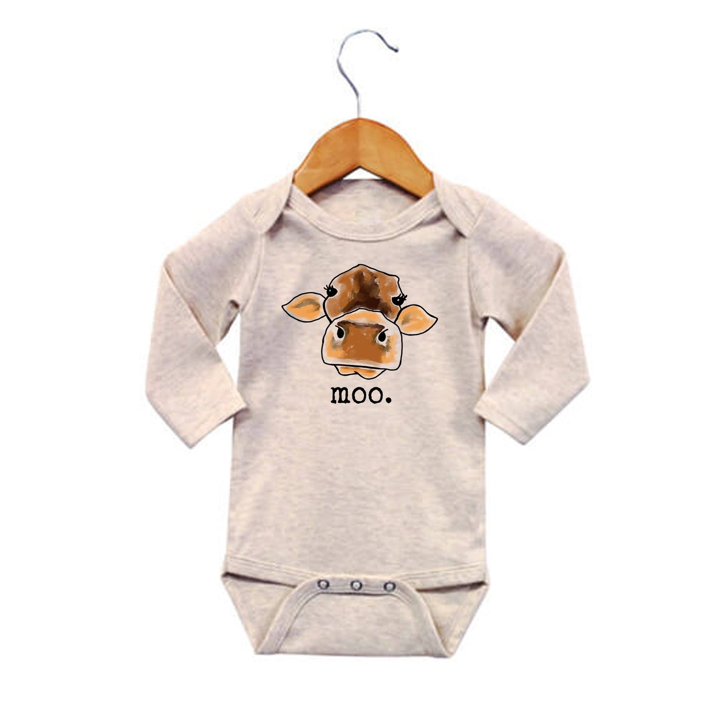 "MOO" Cow Country Western Farm Baby Summer Clothing