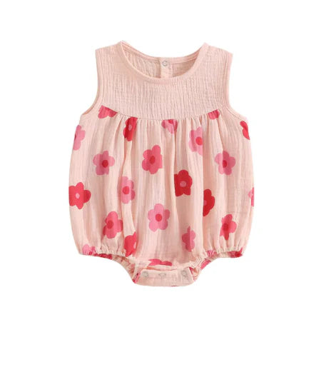 Linen Floral Tank Romper