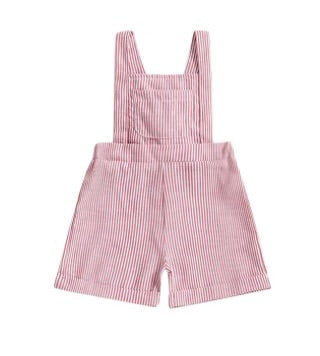 Stripe Overalls: Red