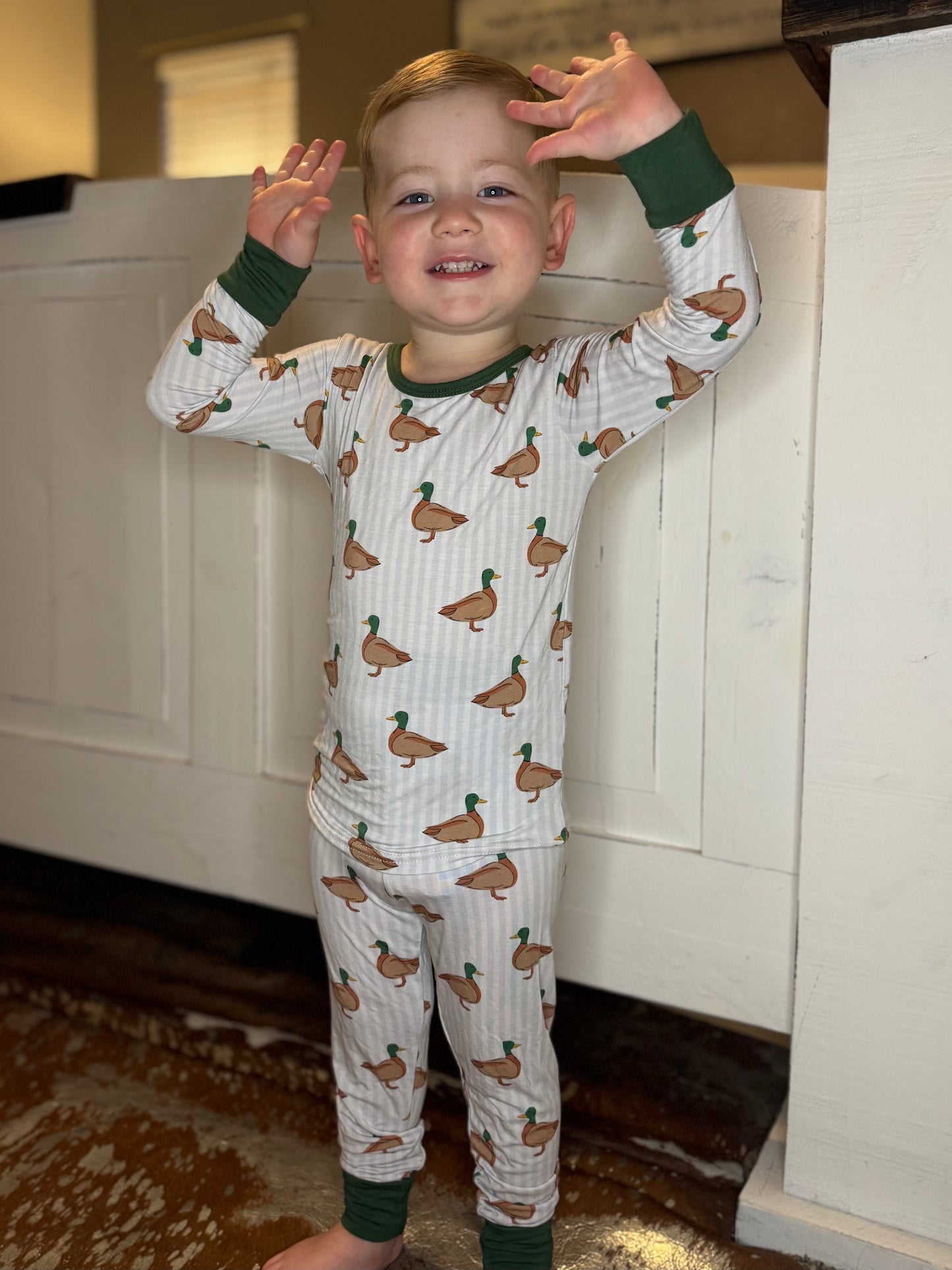 Mallard Stripe Bamboo Two Piece Set