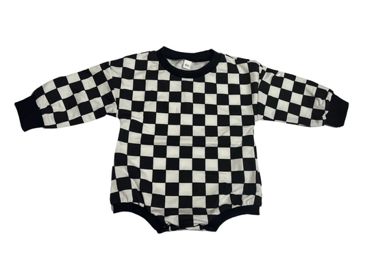 Cozy Checkered Bubble - Black