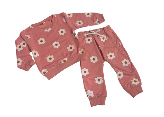 Pink Daisy Jogger Set