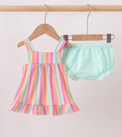 Rainbow Stripe Bloomer Set