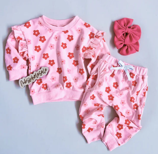 Pink Floral Jogger Set