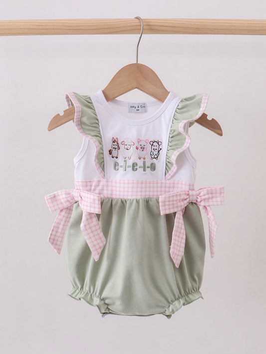 E-I-E-I-O Embroidery Ruffle Bubble