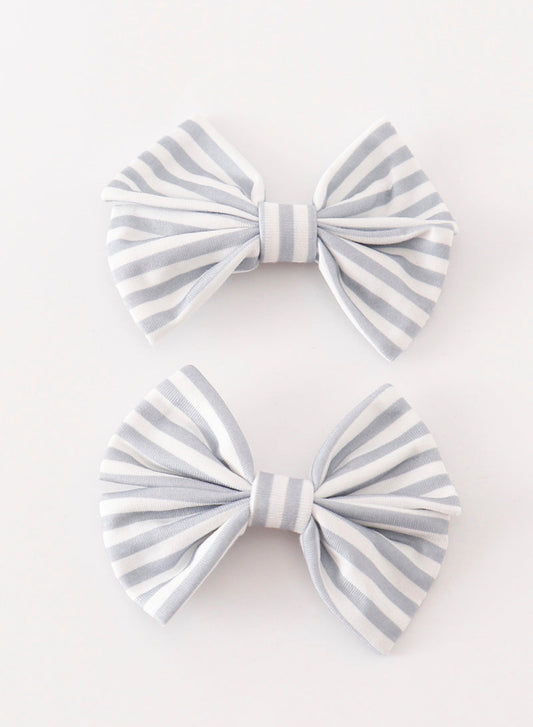 Piggie Hair Bow - Grey