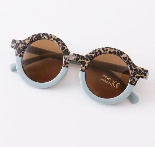 Retro Cheetah Sunglasses - Blue