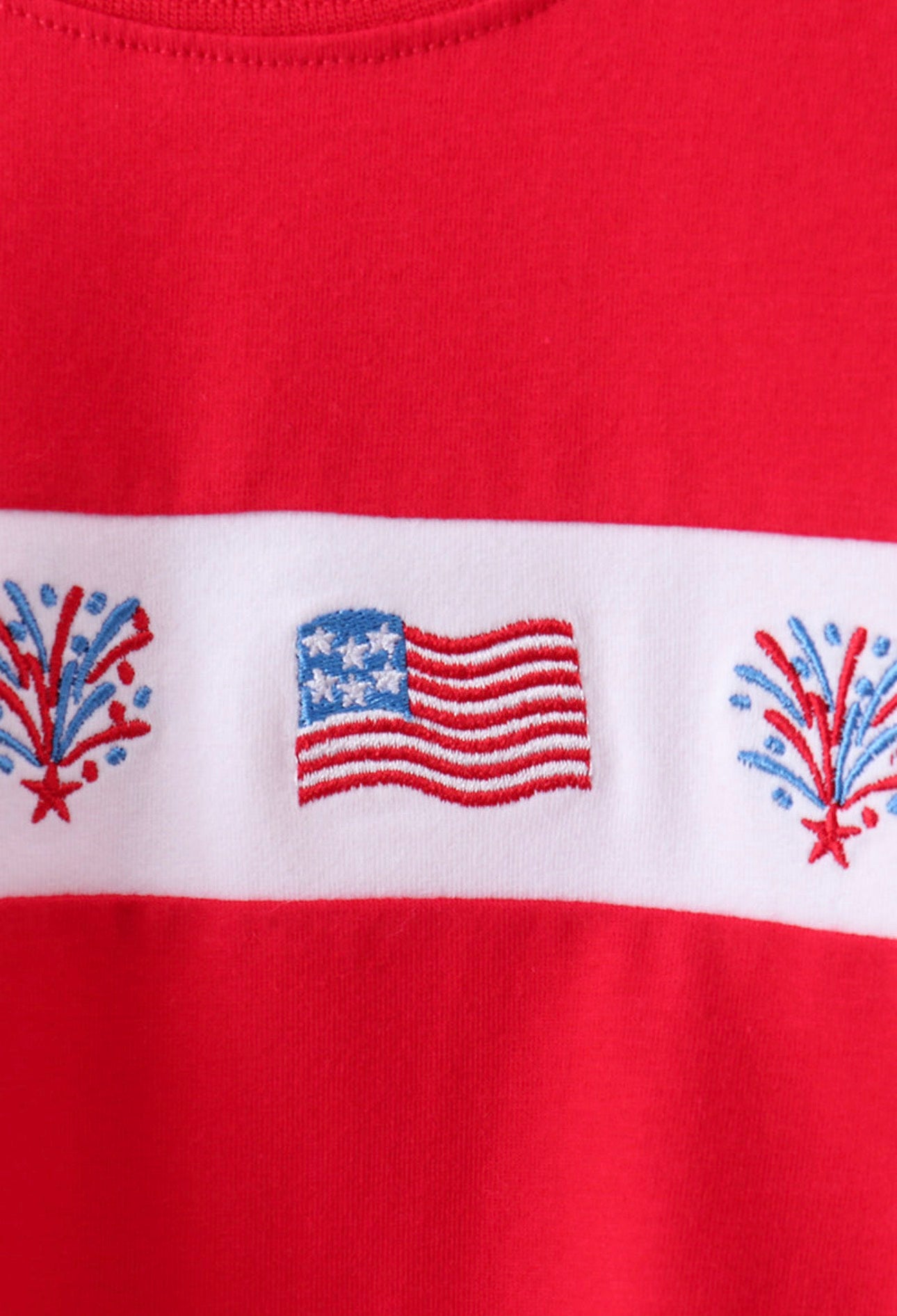 Patriotic Embroidery Bub Short Set