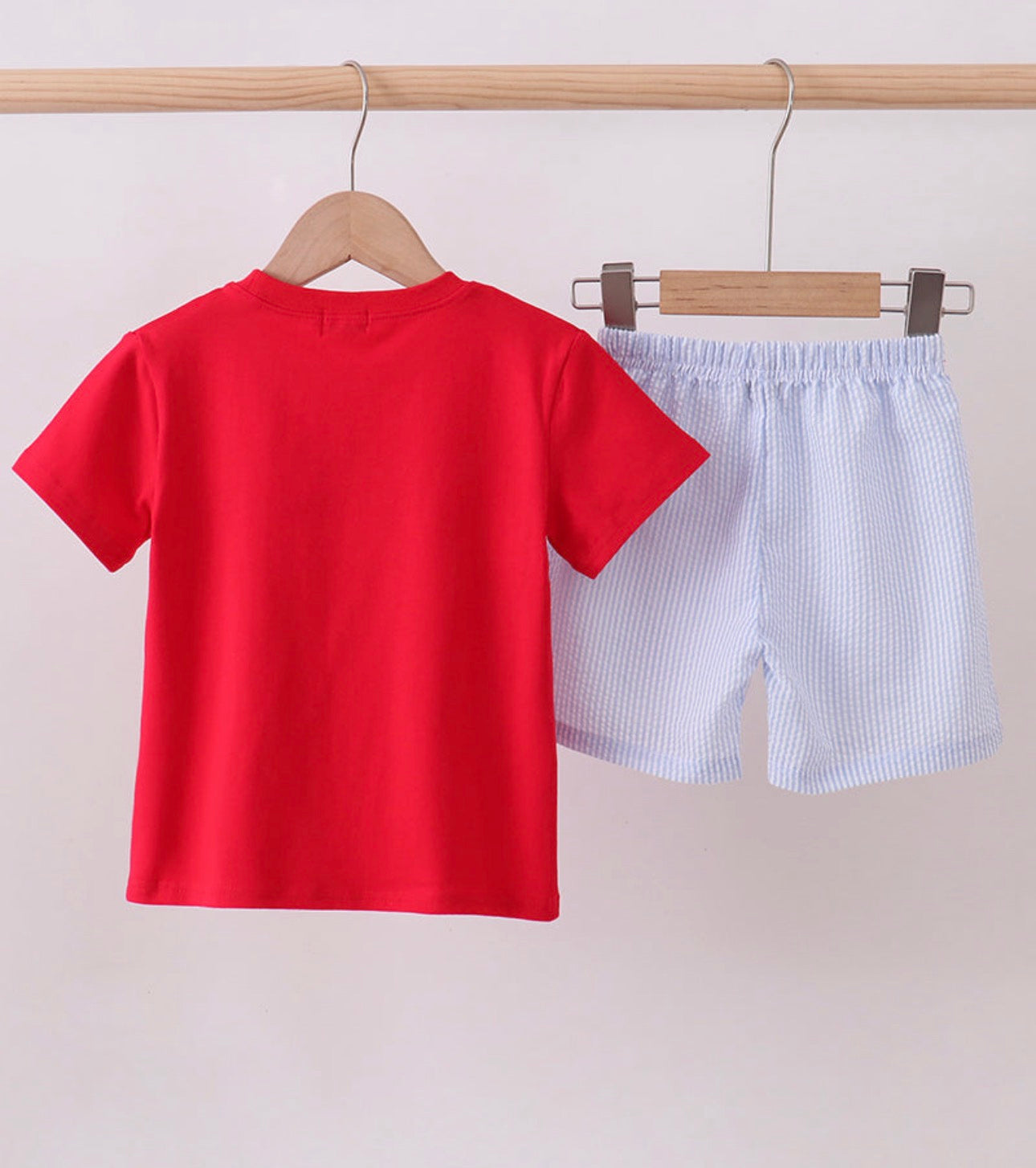 Patriotic Embroidery Bub Short Set