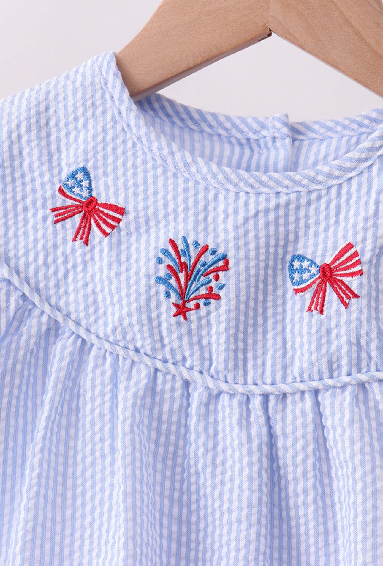 Patriotic Embroidery Sis Short Set