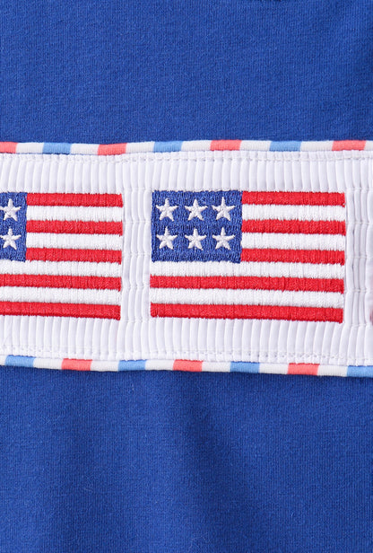 American Flag Embroidery Gingham Set