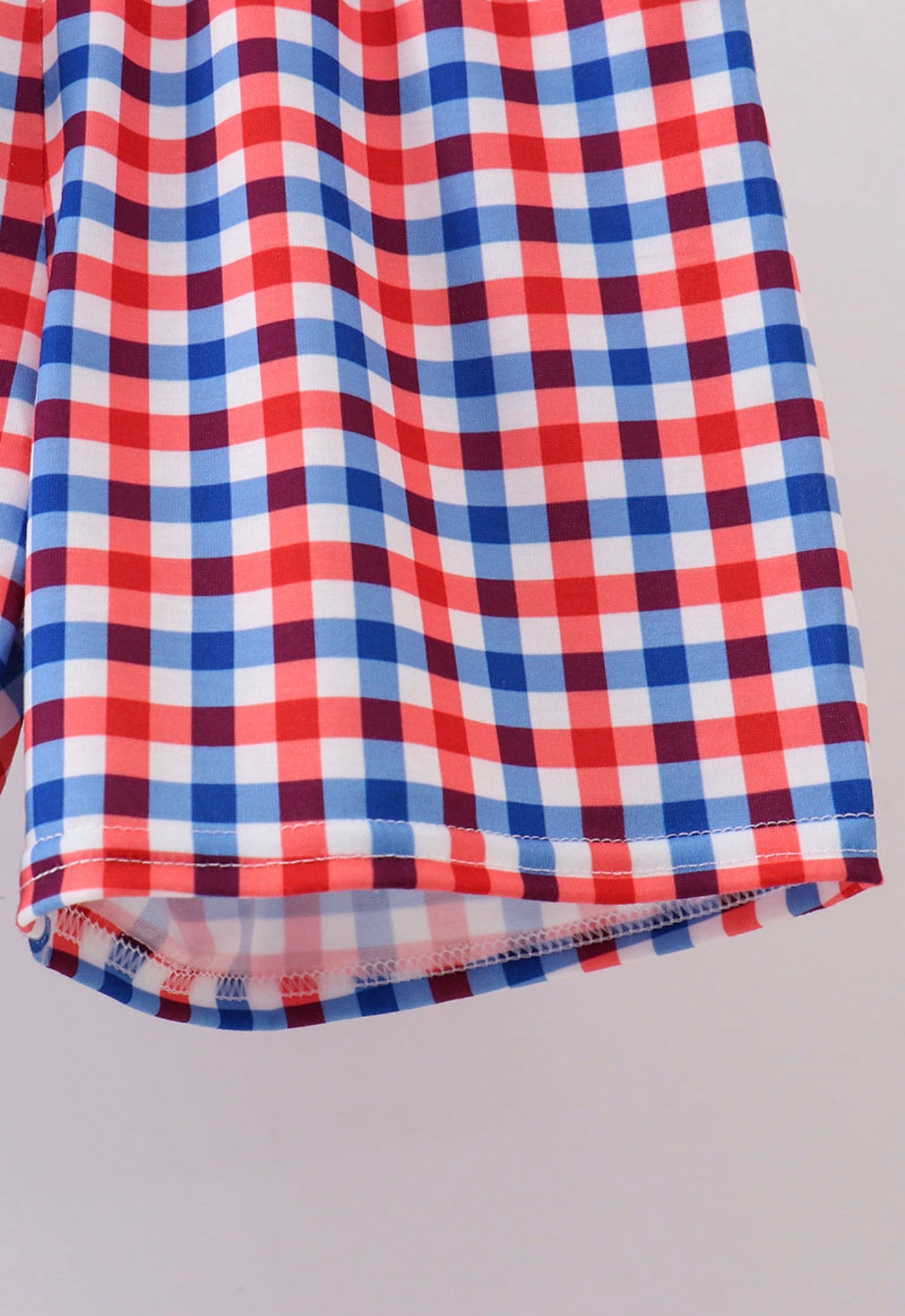 American Flag Embroidery Gingham Set