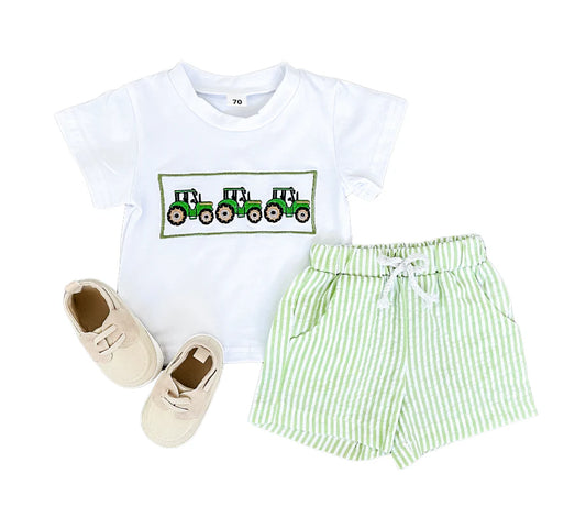 Tractor Stripe Shorts Set