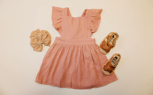 Delilah Mauve Linen Dress & Bow