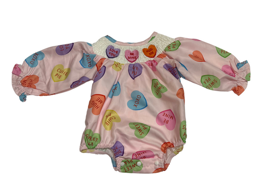 Smocked Candy Heart Romper