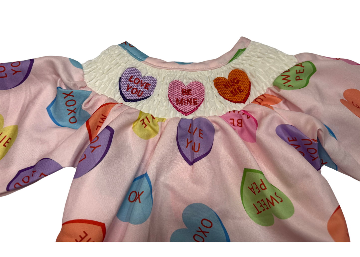 Smocked Candy Heart Romper