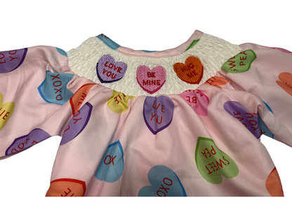 Smocked Candy Heart Romper