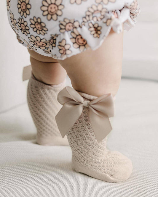 Cotton Lace Socks | Mocha: 0-1Y