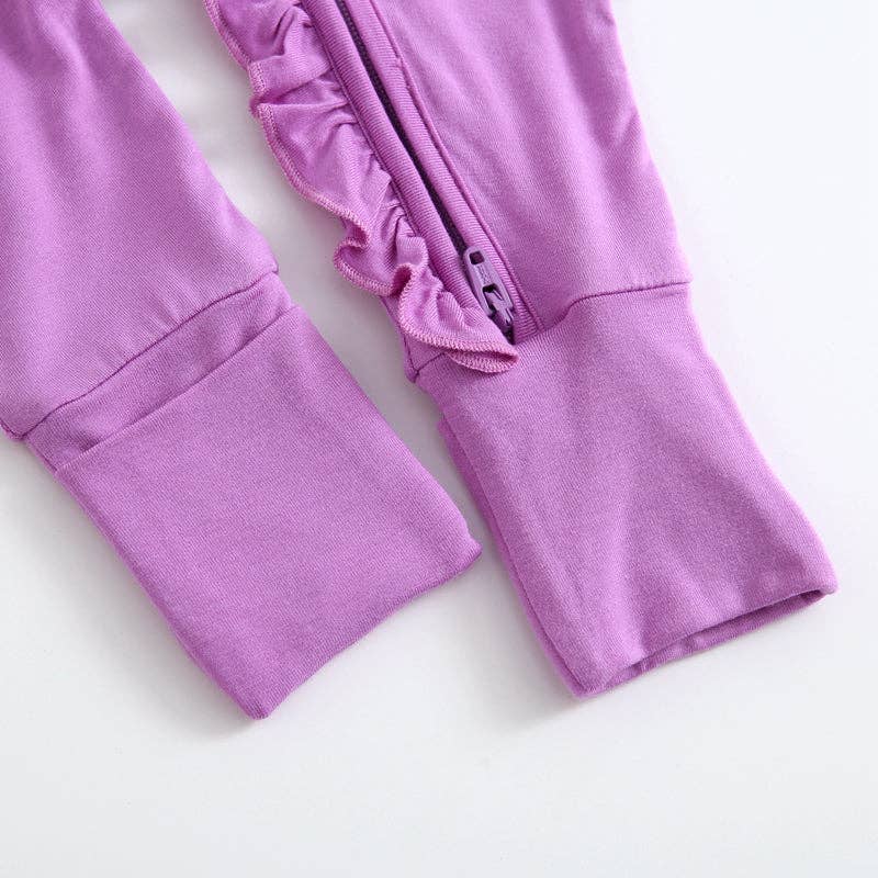 Luxie Lavender Ruffled Romper & Bow: NICU Friendly