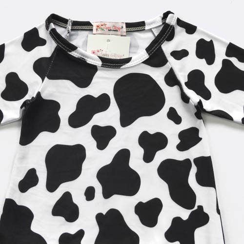 Cow Baby Gown & Bow