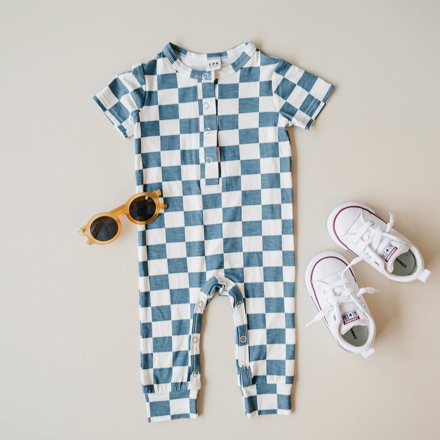 Bamboo Checkered Jumpsuit | Blue