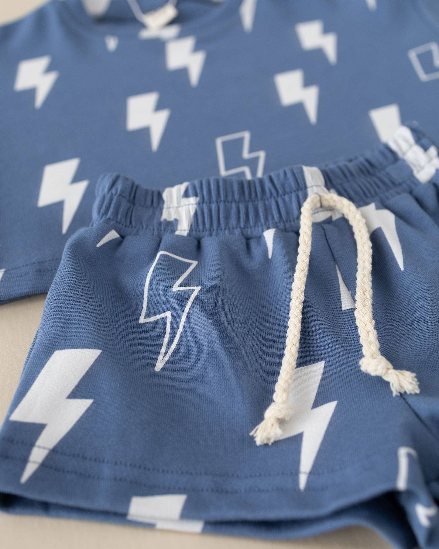 Blue Bolts Shorts Set